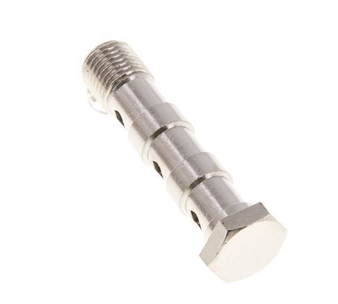 3-way nickel-plated Brass Banjo Bolt with G1/4'' Male Threads L58mm [2 Pieces]