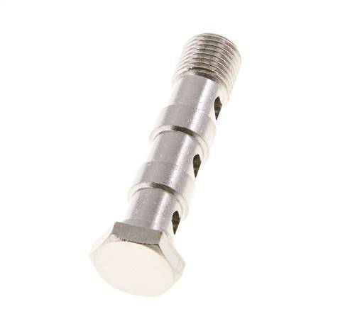 3-way nickel-plated Brass Banjo Bolt with G1/4'' Male Threads L58mm [2 Pieces]