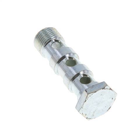 3-way zinc plated Steel Banjo Bolt with G3/8'' Male Threads L57mm