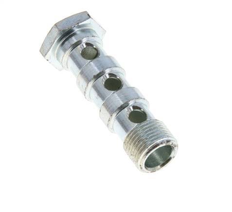 3-way zinc plated Steel Banjo Bolt with G3/8'' Male Threads L57mm