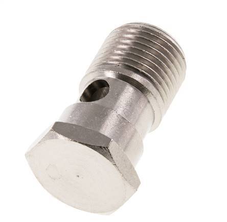 1-way nickel-plated Brass Banjo Bolt with G1/2'' Male Threads L37.3mm