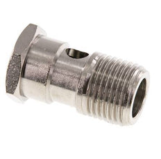 1-way nickel-plated Brass Banjo Bolt with G1/2'' Male Threads L37.3mm