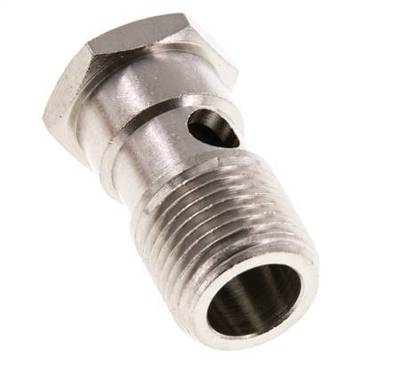 1-way nickel-plated Brass Banjo Bolt with G1/2'' Male Threads L37.3mm