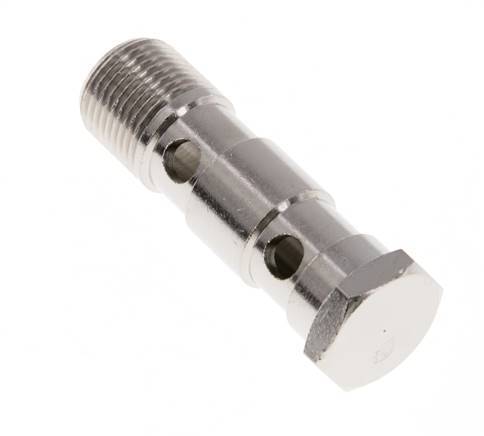 2-way nickel-plated Brass Banjo Bolt with G3/8'' Male Threads L53.5mm