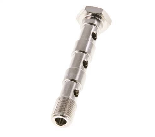 3-way nickel-plated Brass Banjo Bolt with G1/8'' Male Threads L57mm [2 Pieces]