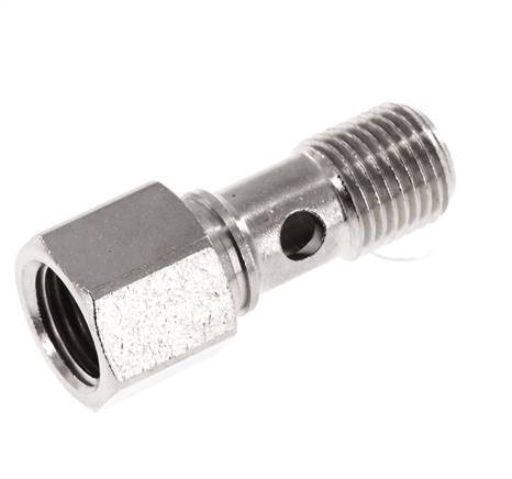 1-way nickel-plated Brass Banjo Bolt with G1/4'' Male and Female Threads L28mm [2 Pieces]