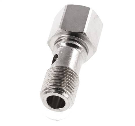 1-way nickel-plated Brass Banjo Bolt with G1/4'' Male and Female Threads L28mm [2 Pieces]