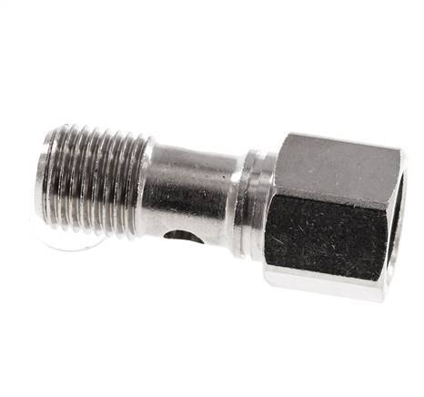 1-way nickel-plated Brass Banjo Bolt with G1/4'' Male and Female Threads L28mm [2 Pieces]