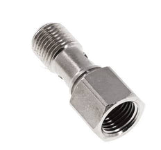 1-way nickel-plated Brass Banjo Bolt with G1/4'' Male and Female Threads L28mm [2 Pieces]