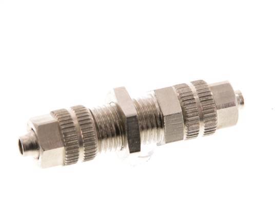4.3x3 Nickel plated Brass Straight Push-on Fitting Bulkhead [2 Pieces]