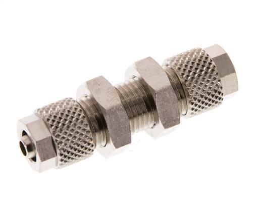 6x4 Nickel plated Brass Straight Push-on Fitting Bulkhead [2 Pieces]