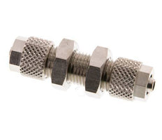 6x4 Nickel plated Brass Straight Push-on Fitting Bulkhead [2 Pieces]
