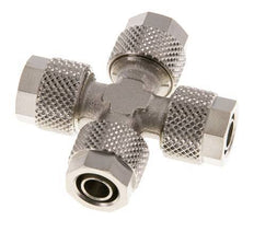 8x6 Nickel plated Brass Cross Push-on Fitting