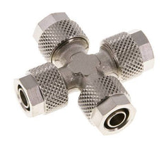 8x6 Nickel plated Brass Cross Push-on Fitting