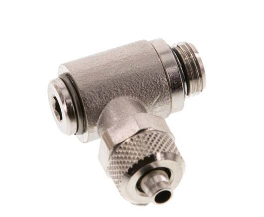 6x4 & G1/8'' Nickel plated Brass Elbow Push-on Fitting with Male Threads Rotatable Inner Hexagon