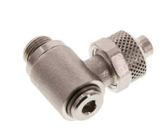 8x6 & G1/8'' Nickel plated Brass Elbow Push-on Fitting with Male Threads Rotatable Inner Hexagon