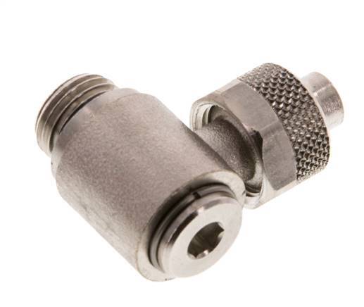 10x8 & G1/4'' Nickel plated Brass Elbow Push-on Fitting with Male Threads Rotatable Inner Hexagon