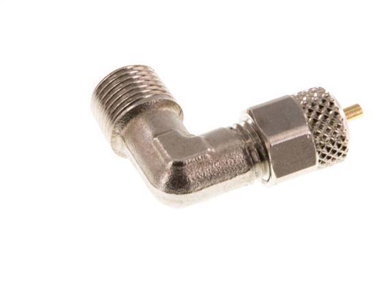4x2 & R1/8'' Nickel plated Brass Elbow Push-on Fitting with Male Threads [2 Pieces]