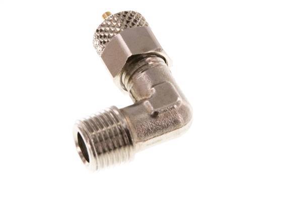 4x2 & R1/8'' Nickel plated Brass Elbow Push-on Fitting with Male Threads [2 Pieces]