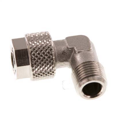 8x6 & R1/8'' Nickel plated Brass Elbow Push-on Fitting with Male Threads [2 Pieces]
