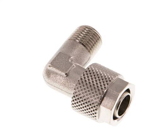 10x8 & R1/8'' Nickel plated Brass Elbow Push-on Fitting with Male Threads [2 Pieces]