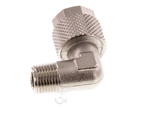 10x8 & R1/8'' Nickel plated Brass Elbow Push-on Fitting with Male Threads [2 Pieces]