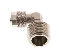 6x4 & R3/8'' Nickel plated Brass Elbow Push-on Fitting with Male Threads [2 Pieces]