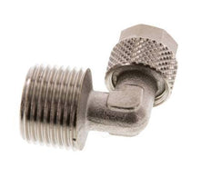 8x6 & R3/8'' Nickel plated Brass Elbow Push-on Fitting with Male Threads [2 Pieces]