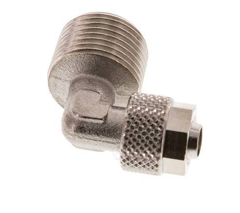 8x6 & R3/8'' Nickel plated Brass Elbow Push-on Fitting with Male Threads [2 Pieces]