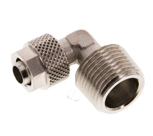 8x6 & R3/8'' Nickel plated Brass Elbow Push-on Fitting with Male Threads [2 Pieces]