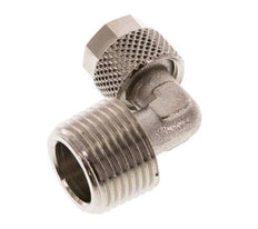 8x6 & R3/8'' Nickel plated Brass Elbow Push-on Fitting with Male Threads [2 Pieces]