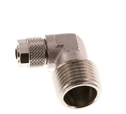 8x6 & R1/2'' Nickel plated Brass Elbow Push-on Fitting with Male Threads [2 Pieces]