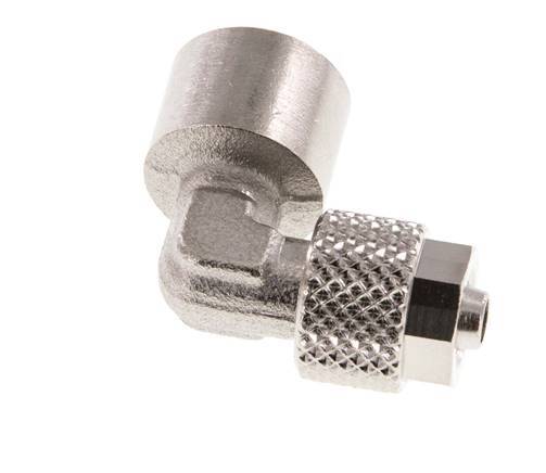 6x4 & G1/8'' Nickel plated Brass Elbow Push-on Fitting with Female Threads [2 Pieces]