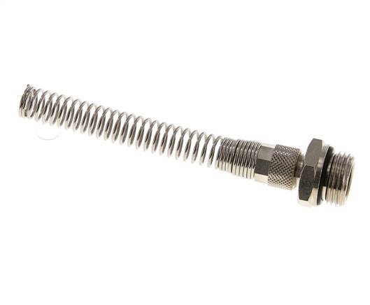 10x8 & G1/2'' Nickel plated Brass Straight Push-on Fitting with Male Threads Bend Protection [2 Pieces]