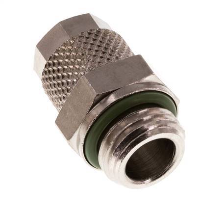 8x6 & G1/4'' Nickel plated Brass Straight Push-on Fitting with Male Threads FKM [2 Pieces]