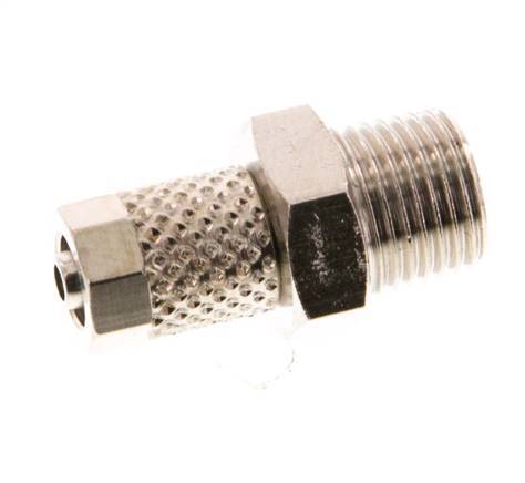 5x3 & R1/8'' Nickel plated Brass Straight Push-on Fitting with Male Threads [5 Pieces]