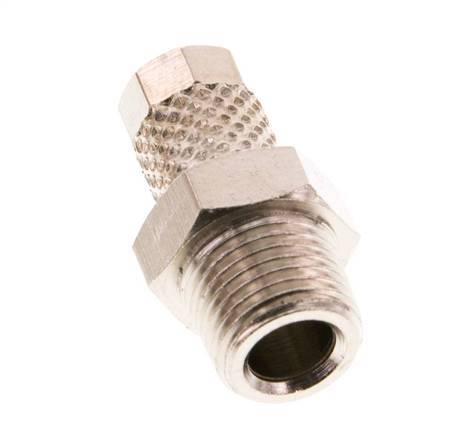 5x3 & R1/8'' Nickel plated Brass Straight Push-on Fitting with Male Threads [5 Pieces]