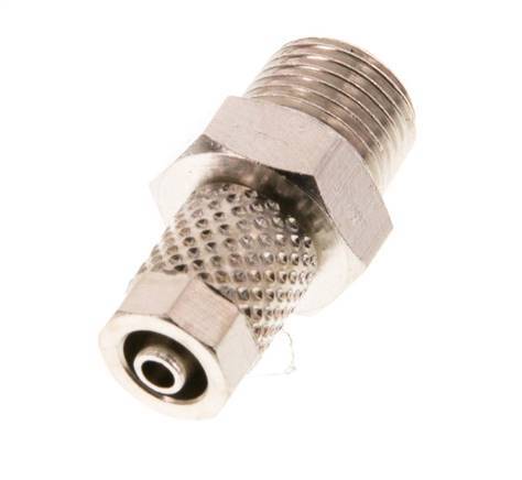 5x3 & R1/8'' Nickel plated Brass Straight Push-on Fitting with Male Threads [5 Pieces]