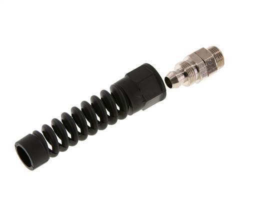 15x9.5 & G3/8'' Nickel plated Brass Straight Push-on Fitting with Male Threads Rotatable Bend Protection
