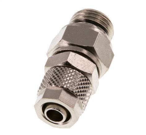 8x6 & G1/4'' Nickel plated Brass Straight Push-on Fitting with Male Threads Rotatable [2 Pieces]