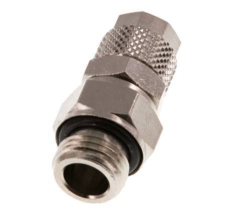 8x6 & G1/4'' Nickel plated Brass Straight Push-on Fitting with Male Threads Rotatable [2 Pieces]