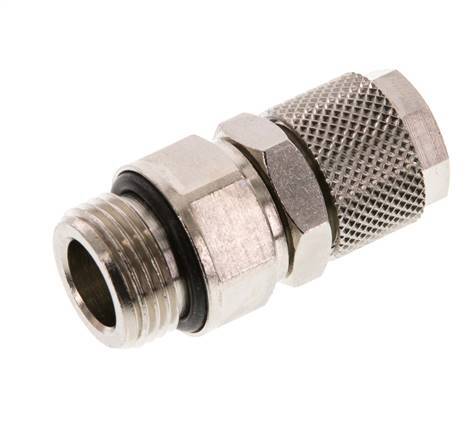 12x8 & G3/8'' Nickel plated Brass Straight Push-on Fitting with Male Threads Rotatable