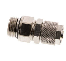 12x8 & G3/8'' Nickel plated Brass Straight Push-on Fitting with Male Threads Rotatable