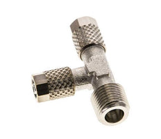 5x3 & R1/8'' Nickel Plated Brass Right Angle Tee Push-on Fitting with Male Threads [2 Pieces]