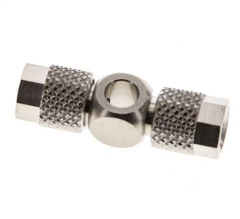 6x4 & M5 Nickel plated Brass Banjo Tee Push-on Fitting [2 Pieces]