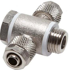 8x6 & G3/8'' Nickel plated Brass Banjo Tee Push-on Fitting with O-ring