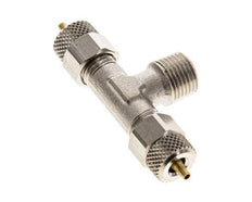 4x2 & R1/8'' Nickel plated Brass Tee Push-on Fitting with Male Threads [2 Pieces]