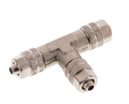 4.3x3 Nickel plated Brass Tee Push-on Fitting [2 Pieces]