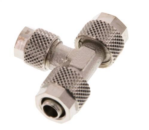 8x6 & 6x4 Nickel plated Brass Tee Push-on Fitting [2 Pieces]
