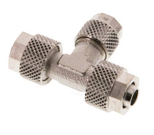 8x6 & 6x4 Nickel plated Brass Tee Push-on Fitting [2 Pieces]
